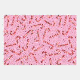 Candy Canes Weihnachtsdesign Geschenkpapier Set