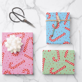 Candy Canes Weihnachtsdesign Geschenkpapier Set