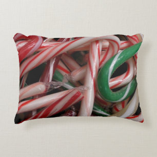 Candy Canes Weihnachtsfeiertag Weiß Grün und Rot Dekokissen