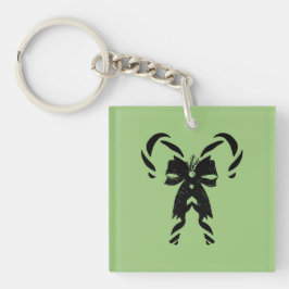 Candy Canes with Pine Needles & Bow Schlüsselanhänger