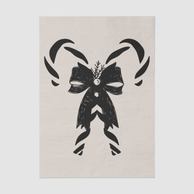 Candy Canes with Pine Needles & Bow Seidenpapier (Vorderseite)