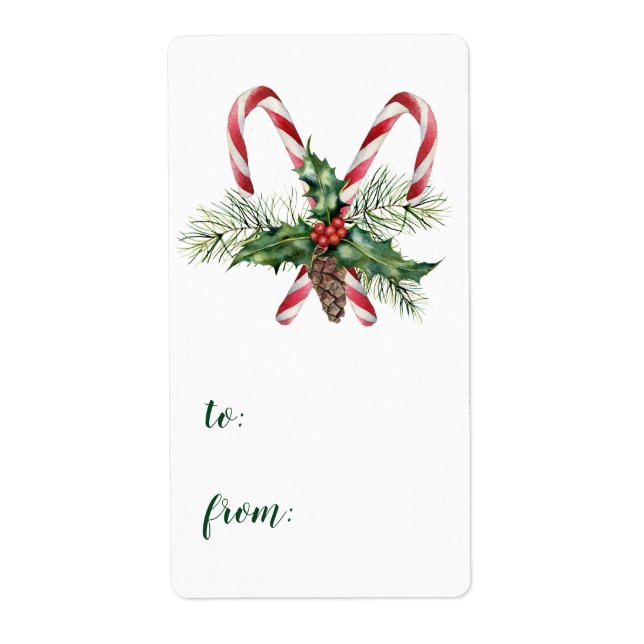 Candy Canes zu Weihnachts-Geschenketiketten (Vorne)