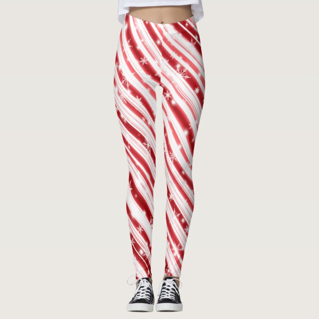 Candy Canon mit Sternen und Schneeflocken Leggings (Vorderseite)