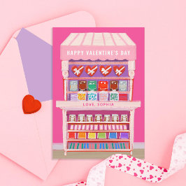 Candy Cart Illustriert Valentine Foto Einladung