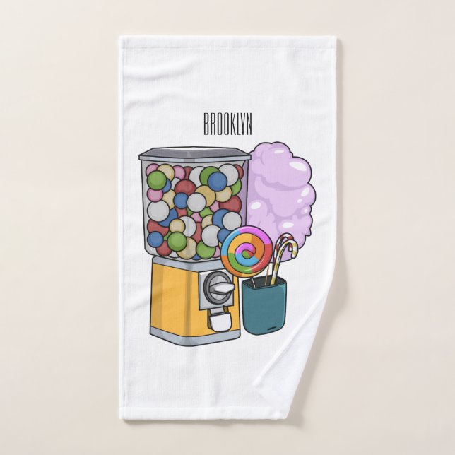 Candy Cartoon Illustration Badhandtuch Set (Handtuch)