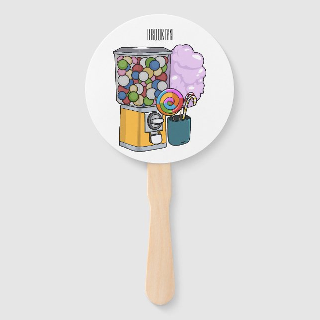Candy Cartoon Illustration Fächer (Vorderseite)