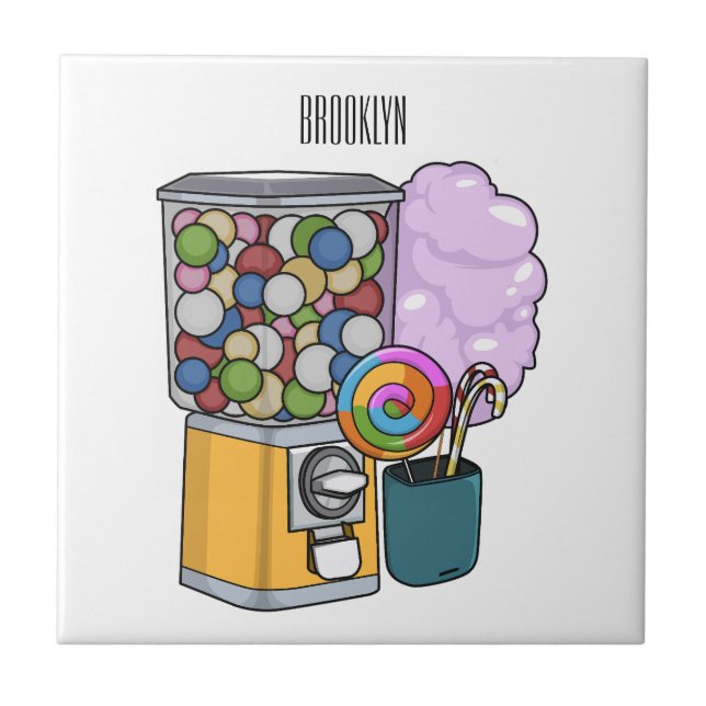 Candy Cartoon Illustration Fliese (Vorderseite)