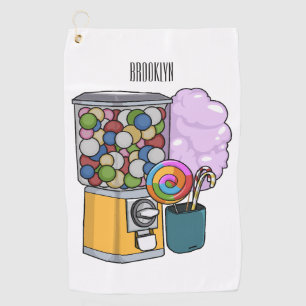 Candy Cartoon Illustration Golfhandtuch
