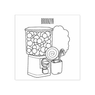 Candy Cartoon Illustration Gummistempel