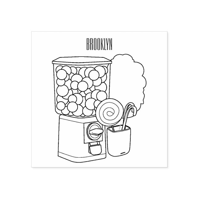 Candy Cartoon Illustration Gummistempel (Prägung)