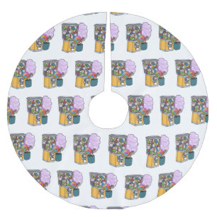 Candy Cartoon Illustration Polyester Weihnachtsbaumdecke