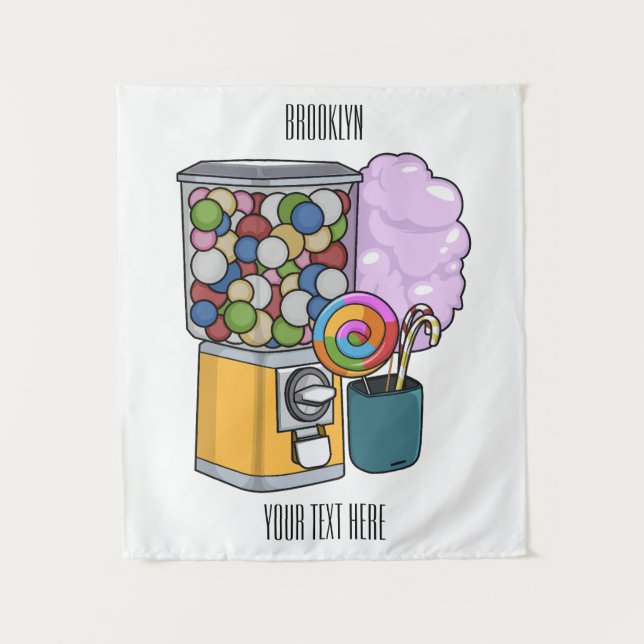 Candy Cartoon Illustration Wandteppich (Vorderseite)