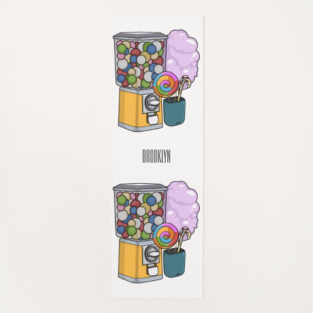 Candy Cartoon Illustration Yogamatte (Vorderseite)