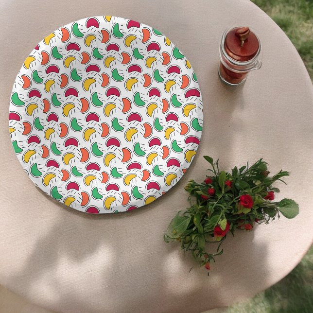Candy Cartoon Pattern Pappteller (sweet treat candy,birthday,wedding,baby shower,special occasion event paper plate party supplies )