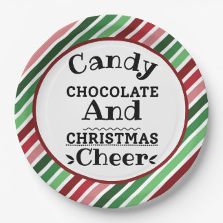 Candy Chocolate und Weihnachtsschmuck Pappteller