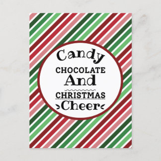 Candy Chocolate und Weihnachtsschmuck Postkarte