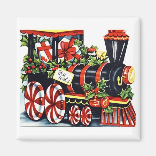 Candy Christmas Train Vintag Magnet (Vorne)