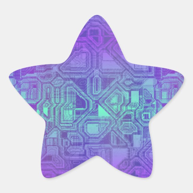 candy circuits - berry blue :  Stern-Aufkleber (Vorderseite)