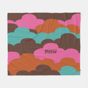 Candy Clouds kundenspezifische Monogramm Vlies Dec Fleecedecke