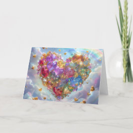 Candy Colored Crystal Heart Digitale Kunst Dankeskarte