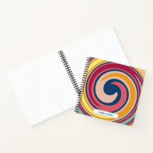 Candy Colored Psychedelic Swirl Name Notebook