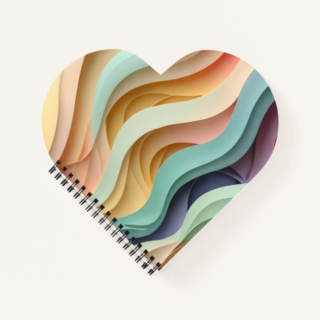 Candy Colored Wavy Stripes Notizbuch (Vorderseite)