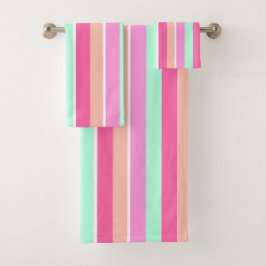 Candy Colors Stripes Badhandtuch Set