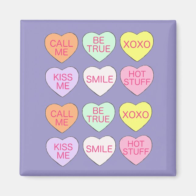 Candy Conversation Heart Love Valentine's Day Magnet (Vorne)