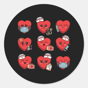 Candy Conversation Heart Nurse Valentine Nursing Runder Aufkleber