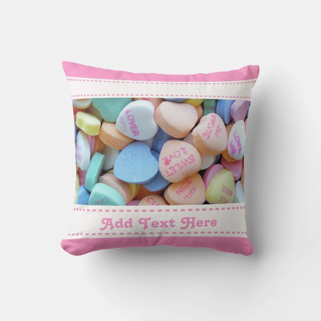 Candy Conversation Hearts Kissen (Vorderseite)