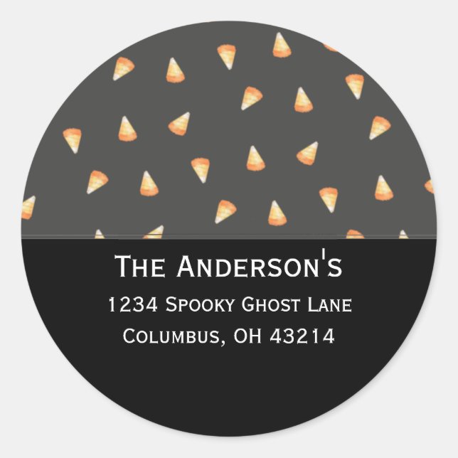 Candy Corn Address Labels Runder Aufkleber (Vorderseite)