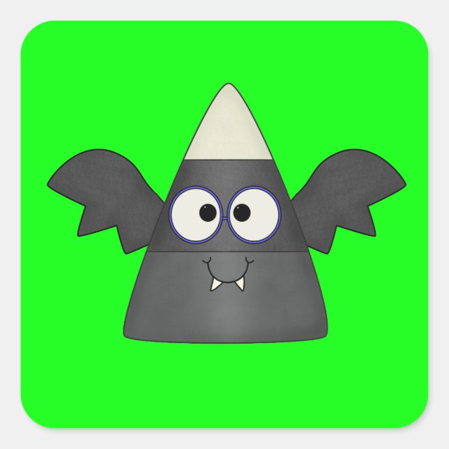 Candy Corn Bat Quadratischer Aufkleber (Vorderseite)
