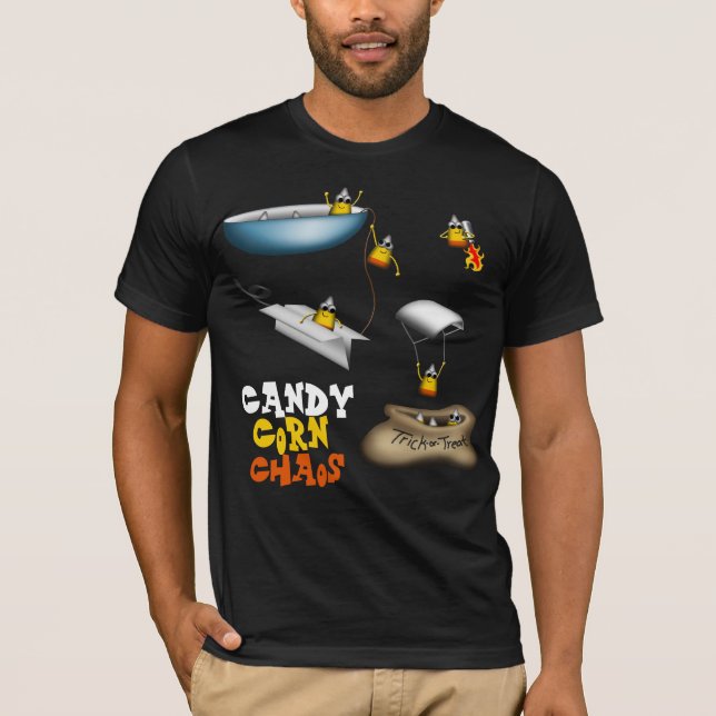 Candy Corn Chaos - Funny Halloween Shirt (Vorderseite)