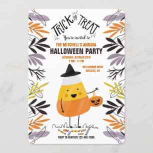 Candy Corn Character Halloween-Party Einladung