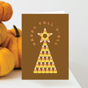 Candy Corn Christmas Tree Carte de voeux Automne