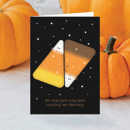 Candy Corn Couple Faltenkarte Feiertagskarte