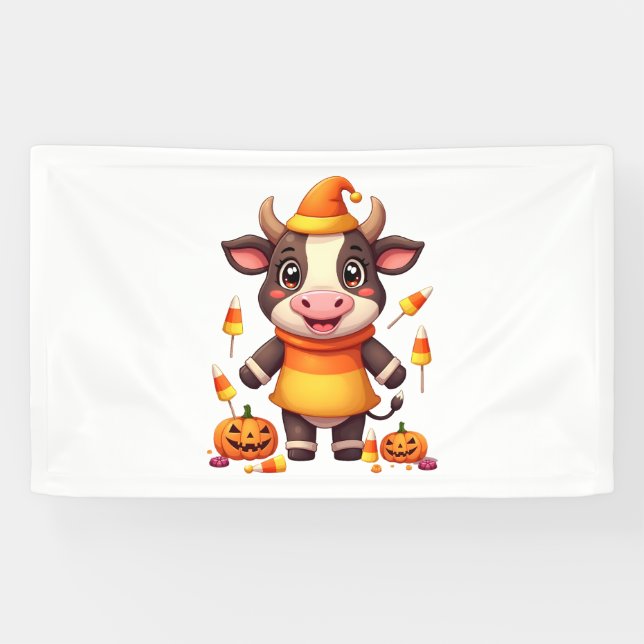Candy Corn Cow Banner (Horizontal)