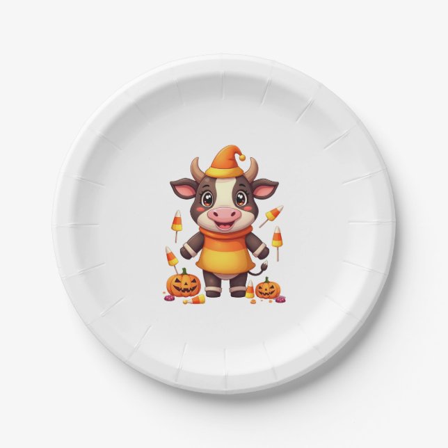 Candy Corn Cow Pappteller (Vorderseite)