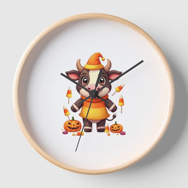 Candy Corn Cow Uhr (Vorderseite)