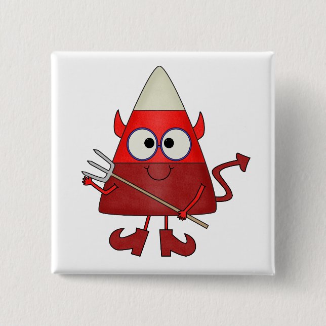 Candy Corn Devil Halloween Button (Vorderseite)