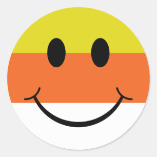 Candy Corn Face Runder Aufkleber