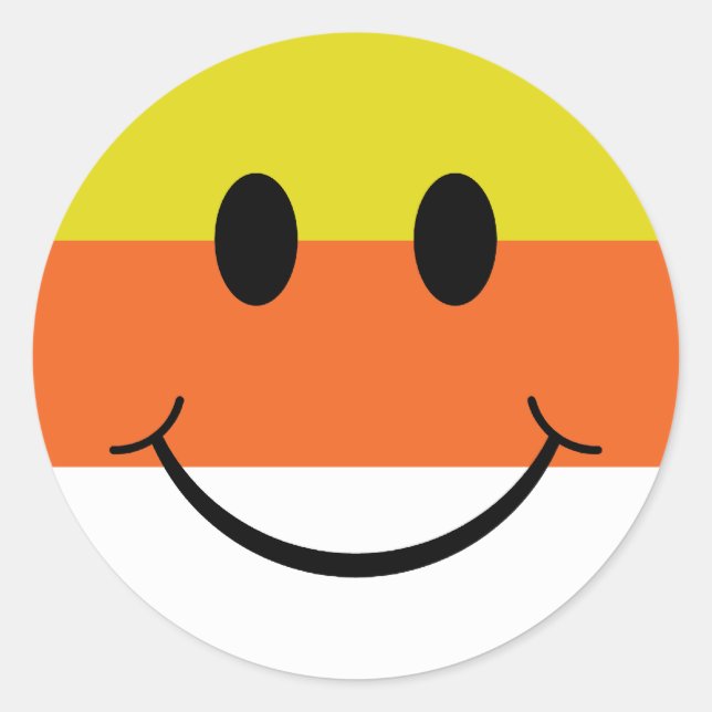 Candy Corn Face Runder Aufkleber (Vorderseite)
