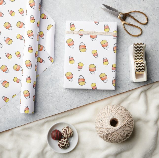 Candy Corn Fall Wrapping Paper Geschenkpapier (Kunsthandwerk)
