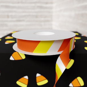 Candy Corn Farben Streifen Halloween-Party Satinband