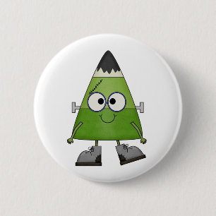 Candy Corn Frankenstein Halloween Button