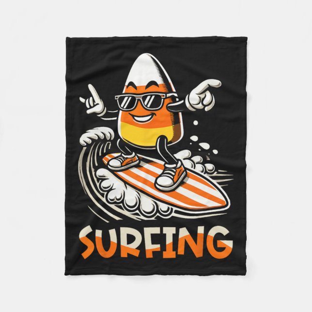 Candy Corn Funny Halloween Design Fleecedecke (Vorderseite)
