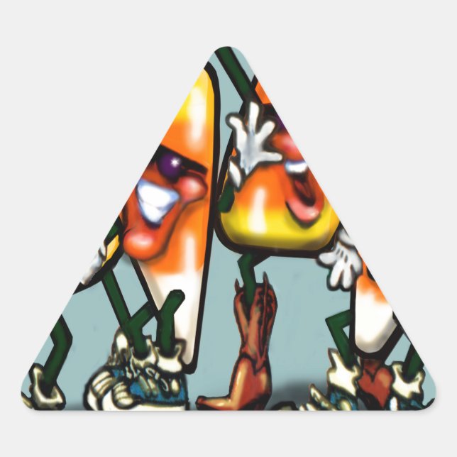 Candy Corn Gang Dreieckiger Aufkleber (Vorderseite)