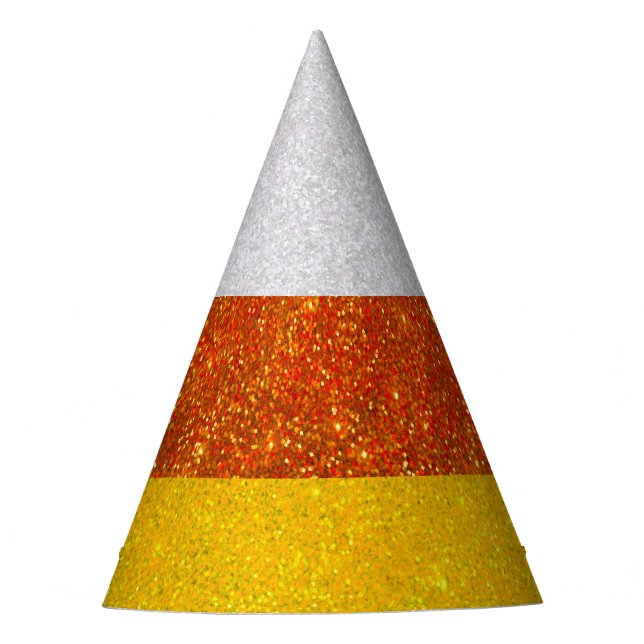 Candy Corn Glitzer Halloween Partyhütchen (Vorderseite)