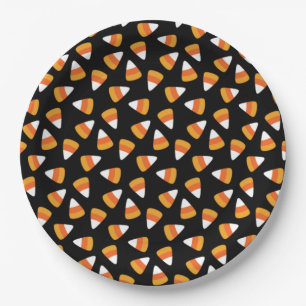 Candy Corn Halloween Black und Orange Pappteller