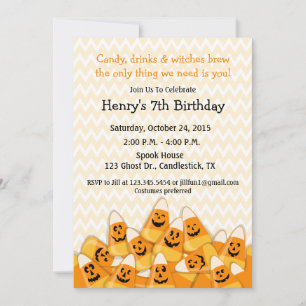 Candy Corn Halloween Geburtstagsfeier Einladung